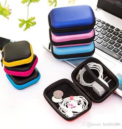 2019 Portable Zipper Earphone Case Leather Earphone Storage Box USB Cable Organiser Carrying Hard Bag For Coin Memory Card8335464