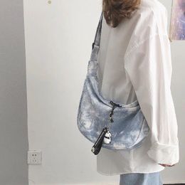 Shoulder Bags Japanese Harajuku Chic Tie Dyed Canvas Bag Female Korean Girl Student Messenger Single Casual Designer Dumpling