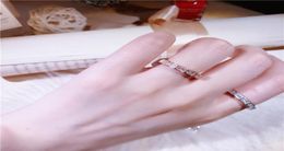 Luxury women039s rings 925 sterling silver thin cubic zircon ring rose gold famous brand Knuckle Rings For Women5297363