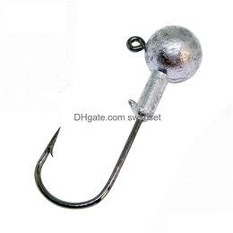 20-50Pcs Jig Head Fishing Hook 1.5G-20G Carp Jigging Unpainted Lead Jighead Fishhooks High Carbon Drop Delivery Dhi4E