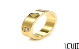 Classic Charm Eternal Love Wed Couple Rings For Men Titanium Steel Diamond 18k Gold Plating Girlfriend Wedding Ring Engagement Jew7577425