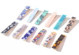 New Women Girls Acrylic Hollow Geometric Rectangle Hair Clips Tin Foil Sequins Hairpins Barrettes Hair Accessories 18colors6754729