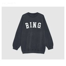 Anine Binge Sweatshirt New Niche Designer Sweatshirt Pullover Casual Fashion Letter Vintage Print Round Neck Cotton Trend Loose Versatile Anine Hoodies Tops 5252