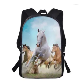 School Bags Beautiful Horse Pattern Boys Girls Back Pack To Gift Cute Kids Backpack Bookbag Travel Large Capacity