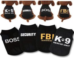 Puppy Clothes for Small Dog Boy Summer Shirt for Chihuahua Male Pet Outfits Cat Clothing Black Security Vest5991005