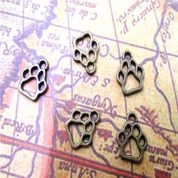 90pcs--Dog Paw Charms Antique bronze Dog Paw charm pendants 11 13mm2791