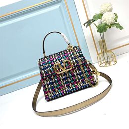 Bags High End New Pure Handmade Woven Briefcase, Versatile Fashion Tote Bag, Casual One Shoulder Diagonal Cross Women's Bag Trend