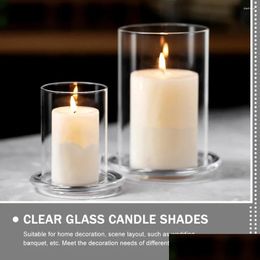 Candle Holders Shade Holder Windproof Protectors Open Glass Er High Borosilicate Supplies Pillar Pumpkin Decorations Drop Delivery H Dhwe6