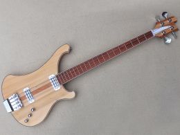 Guitar 4 Strings Neckthrubody Electric Bass Guitar with RosewoodFretboard Natural Wood Colour