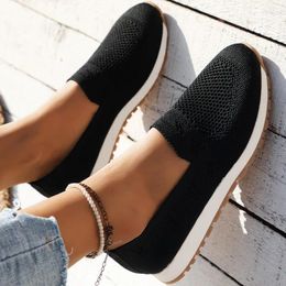 Casual Shoes 2024 Spring Autumn Season Round Head Solid Colour Fashion Mesh Face Thick Sole Versatile Comfortable Large Size Flat