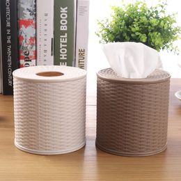 Round Container Living Room Bedroom Gift Napkin Holder Home Toilet Paper Storage Desktop Hotel Decorative Tissue Box Dustproof