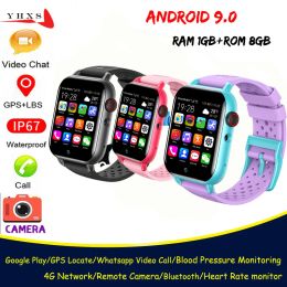 Watches Android 9 Smart 4G Elderly Men Kid Student Heart Rate Blood Pressure Monitor GPS Trace Locate Camera SOS Phone Smartwatch Watch