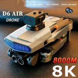Drones For D6 Drone 8K Professional High-Definition Dual Camera Five-Sided Obstacle Avoidance Light Flow ESC Quadcopter Toy 24416