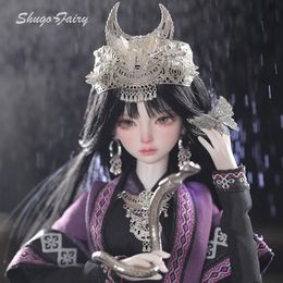 Shuga Fairy 14 Kaka Bjd Doll Bariy Body Big Chest Girl Nuwa Messenger Ancient National Atmosphere Jointed Doll 240407