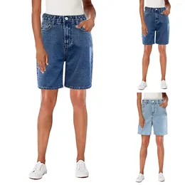 Women's Jeans High Waisted A Shaped Casual Denim Shorts Medium Pants Large Size Cropped