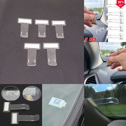 2024 5Pcs Car Parking Ticket Clip Auto Fastener Card Bill Holder Mount Storage Organiser Car Styling Windshield Stickers Accessories