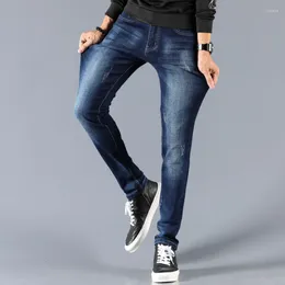 Men's Jeans Fashion Trendy Korean Luxury Slim Fit Denim With Ripped Cowboy Casual Spring Autumn Blue Stretch Skinny Male