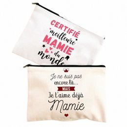 best Grandma In The World Print Makeup Bag Travel Neceser Toiletry Pouch Pregnancy Announcement Zipper Cosmetic Bags Mamie Gifts n58m#