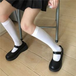 Sexy Socks Solid Black White Long Socks Knee High Socks Sexy Lingerie Striped Women Stockings Ladies Girls Fashion Striped Lower Knee Socks 240416