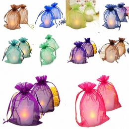 50pcs 7x9cm Organza bag Jewelry Tulle Drawstring Bag Jewelry Packaging Display Pouches Wedding Party Decorati Favors m4HI#