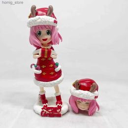 Action Toy Figures SPYFAMILY Anya Forger Interchangeable heads Christmas Ver. Anime Action Figure Toys 16.5CM Y240415