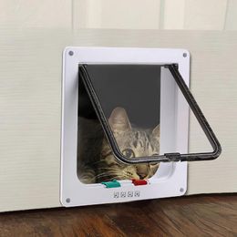 Cat Carriers Dog Flap Door With 4 Way Security Lock For Cats Kitten 19x18 CM Small Pet Gate Kit Dogs Doors
