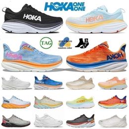 Outdoor hokah ONE running shoes Bondi Clifton 8 Carbon x 2 Amber Yellow Anthracite Castlerock floral triple black white low womens