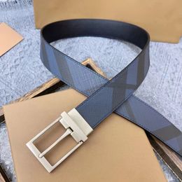 Designer 3.5CM leather belt material original factory leather plaid and black cowhide with a full texture and a soft and fashionable touch classic versatile NFC chip