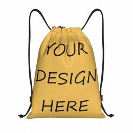 your Design Here Drawstring Bags Women Men Foldable Gym Sports Sackpack Training Storage Backpacks Z0aW#