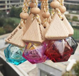 6ML Car Perfume Bottle Pendant Essential Oil Diffuser 9 Colours Bag Clothes Ornaments Air Freshener Pendant Empty Glass Bottle Perf5450706