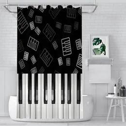 Shower Curtains Piano Bathroom Music Notes Waterproof Partition Curtain Funny Home Decor Accessories