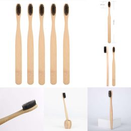 New 10Pcs Colorful Toothbrush Natural Tooth Brush Set Soft Bristle Charcoal Teeth Eco Bamboo Toothbrushes Dental Oral Care