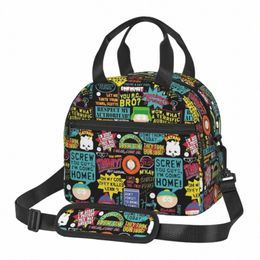 southpark Quotes Large Thermal Insulated Lunch Bags With Adjustable Shoulder Strap Portable Food Bag Cooler Thermal Lunch Boxes 10dn#