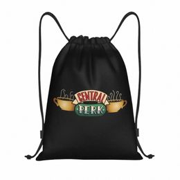 central Perk Friends Drawstring Backpack Sports Gym Bag for Men Women TV Show Shop Sackpack 44K5#