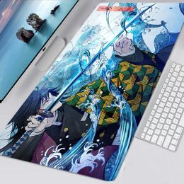 Pads Demon Slayer Kimetsu No Yaiba Xxl Mouse Pad Anime Keyboard Mouse Mat Large Kawaii Mousepad Desk Mat Gaming Accessories Mausepad