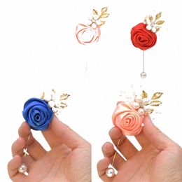 new Rose Fr Groom Boutniere Bride Wrist Corsage Men Suit Brooch Pin Women Hand Fr Wedding Fr Party Decorati Gift s1BA#