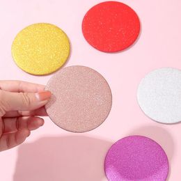 2024 5pcs Portable mini mirror Simple solid color girl portable makeup mirror small pocket sequin student small round mirror for portable