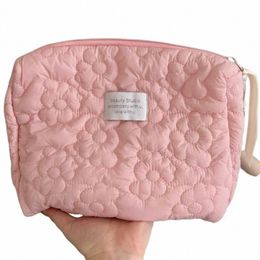 fr Pattern Makeup Bag for Women Cosmetic Bags Quilted Cott Soft Makeup Case Pouch Zipper Large Travel W Pouch Cases 45sI#