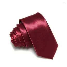 Bow Ties 2024 Men's Slim Skinny Neck Tie Necktie Solid Colour Polyester 36colors Fashion Accessories 5CM WIDTH