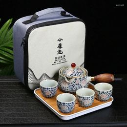 Teaware Sets Maker Tea Portable Infuser Teacup Set Teapot Porcelain With Chinese 360 Flower Gongfu Rotation Bag Gift Exquisite