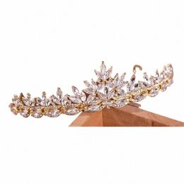 1pc new simple bridal headdr alloy rhineste leaves embellished crown wedding hair accories dr accories k5ow#