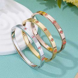 New Brand Classic Designer Bracelet Family internet celebrity couple ten diamond nail buckle stainless steel 18K bracelet accessory