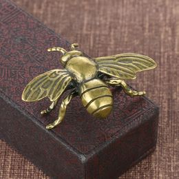 Solid Brass Insect Honeybee Figurines Miniatures Tea Pet Funny Beetle Crafts Collection Desktop Small Ornaments Home Decorations 240416