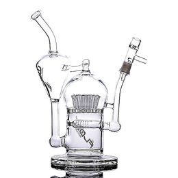 JM Flow Glass Bong Hookahs Sprinkler Perc Water Pipes Recycler Vortex Dab Rig Diffused Inline Percolator Shisha Accessory for Smoking