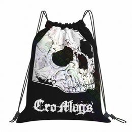 cro Mags Hardcore Punk Rock Band Music Drawstring Bags Gym Bag School Softback Gymnast Bag Multi-functi 57nB#