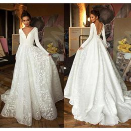 Abiti sexy di raso in pizzo vintage abiti da sposa a manica da sposa senza schienale.