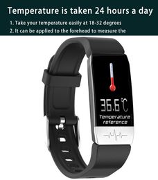 Smart bracelet watch Wristband Body Temperature Blood Pressure Heart Rate Monitor for Android iOS Fitness tracker sleep monitor2828323