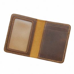 handcraft Leather Credit Card Holder Vintage Small Wallet for Credit Cards Case and Driver License Vintage Style Gift for Men x49Z#