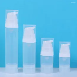 Storage Bottles 5/10/15/25ml Vacuum Lotion Bottle Plastic Travel Liquid Transparent Airless Pump Cosmetic Container