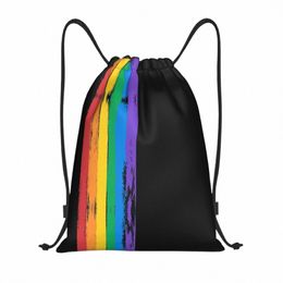 custom Flag LGBT Drawstring Bag for Training Yoga Backpacks Men Women Gay Pride Lesbian Sports Gym Sackpack F1vN#